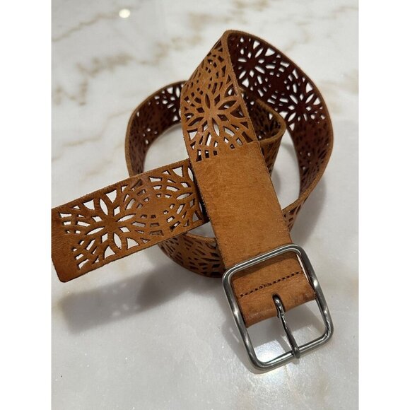 Linea Pelle Accessories - Linea Pelle Genuine Leather Cutout Belt - Size L